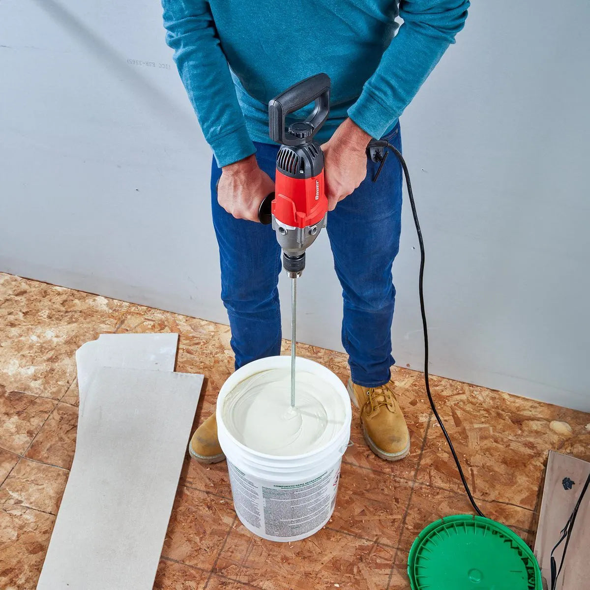 Taladro/Mezclador de 1/2 pulgada con mango tipo espada de baja velocidad (Bauer)